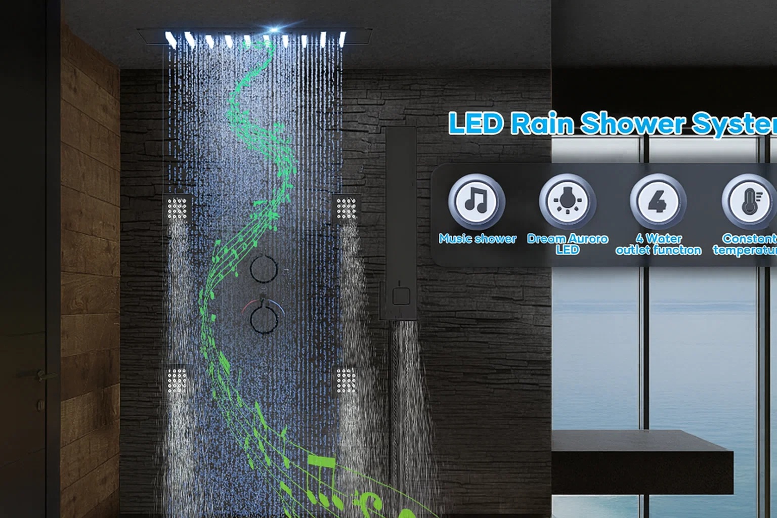 FontanaShowers digital shower controller panel for smart shower systems